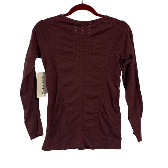 Athleta Foothill Long‎ Sleeve Maroon Top Size XS NWT - Picture 7 of 9